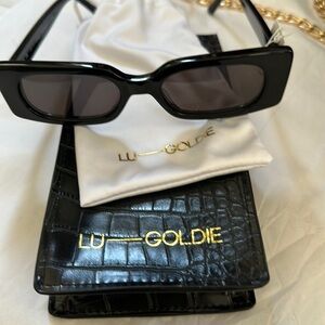 New with tags Lu Goldie Salome Sunglasses with pouch and case